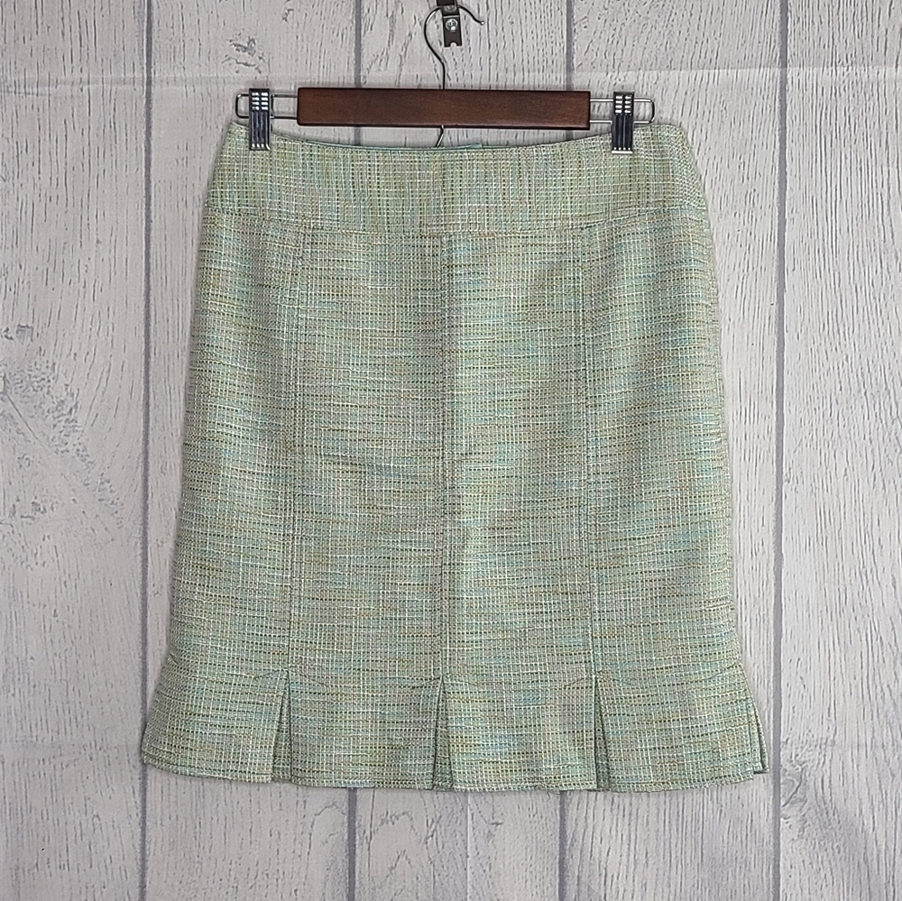 Nanette Lepore Vintage Pastel Tweed Pleated Skirt Size 2
